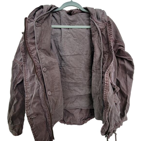 American Eagle Outfitter Utility Cotton Purple Vintage Wash Jacket Women Sz S - Picture 3 of 9